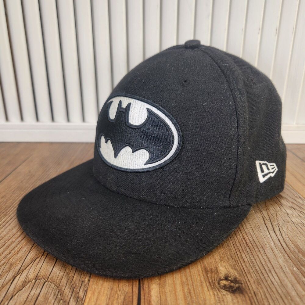 New Era 59fifty DC Comics Batman Baseball Cap Black Size 7 3/8 Dark Knight Hat